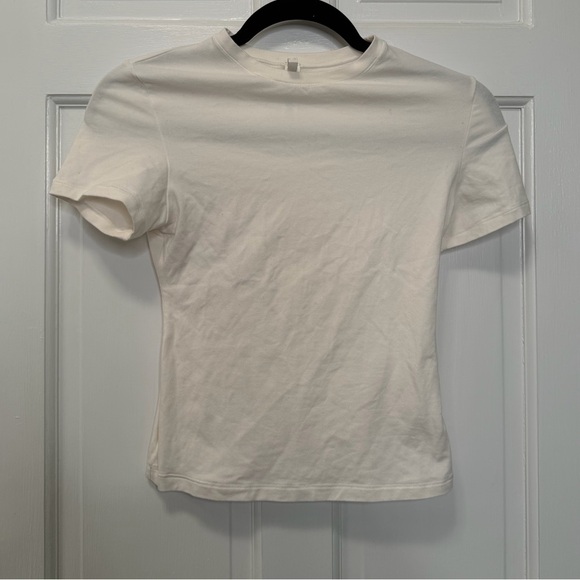 Skims Cotton Jersey T-Shirt Bone Size Small - Picture 2 of 6